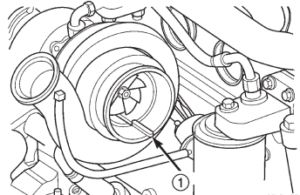 Measure the turbo bearing radial clearance on Dodge Ram 5.9 engine.